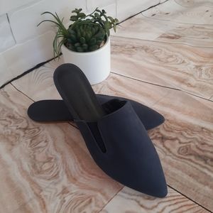 JENNI KAYNE Navy Blue Oiled Leather Mules size 39/8